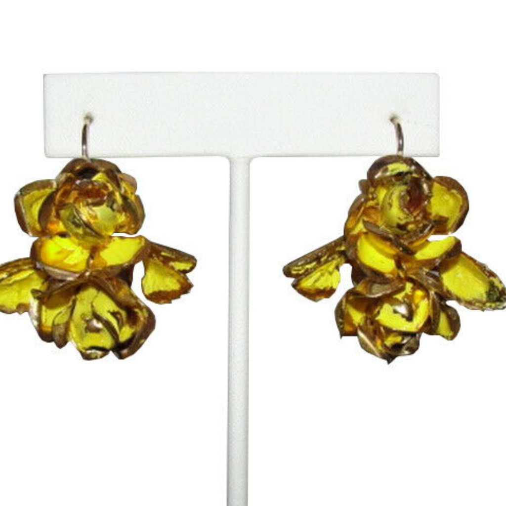 Alberto Juan Yellow Flower Dangle Earrings